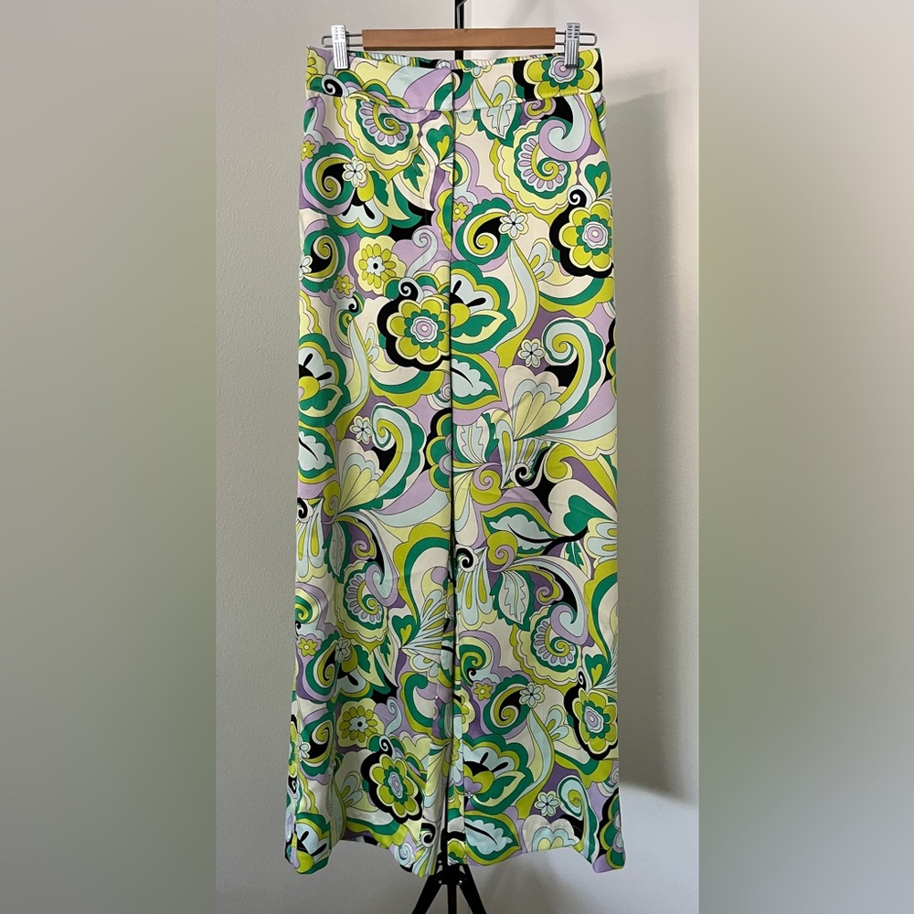 ✨Rachel Zoe Wide Leg Statement Pants | Size Small | Retro Psychedelic Print ✨